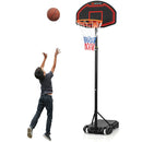 Adjustable Kids Basketball Hoop Stand with Durable Net and Wheel