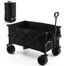 Folding Utility Garden Cart with Wide Wheels and Adjustable Handle