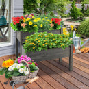 2 Tier Wooden Raised Garden Bed Elevated Planter Box w/Legs Drain Holes