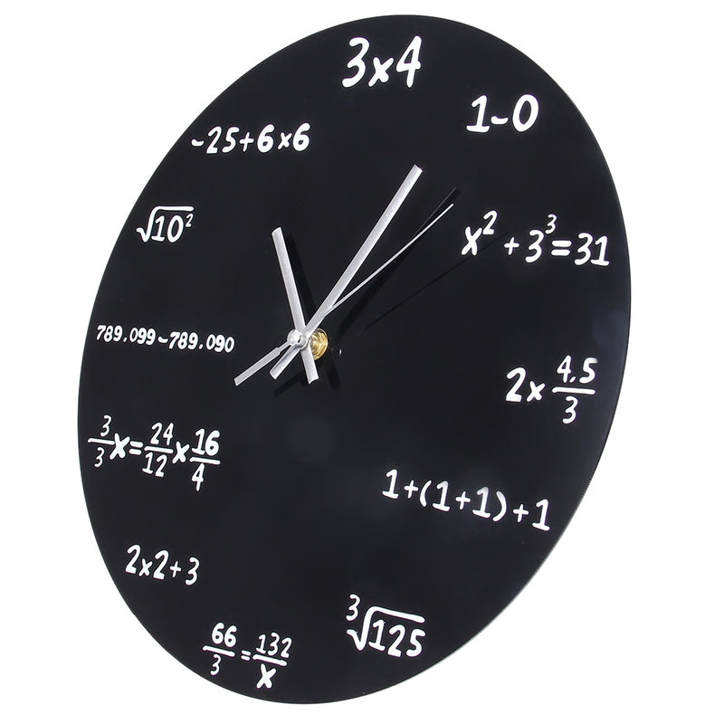 Creative Mathematics Blackboard Clock Black Powder Coated Metal