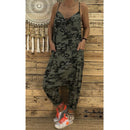Women Jumpsuits Camouflage Print Spaghetti Strap V Neck Sleeveless