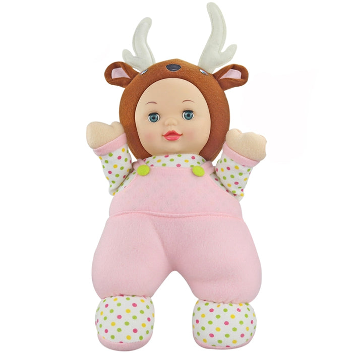 Interactive Sleep Appease Elk Baby Doll with Music Plush Toys Christmas Gift