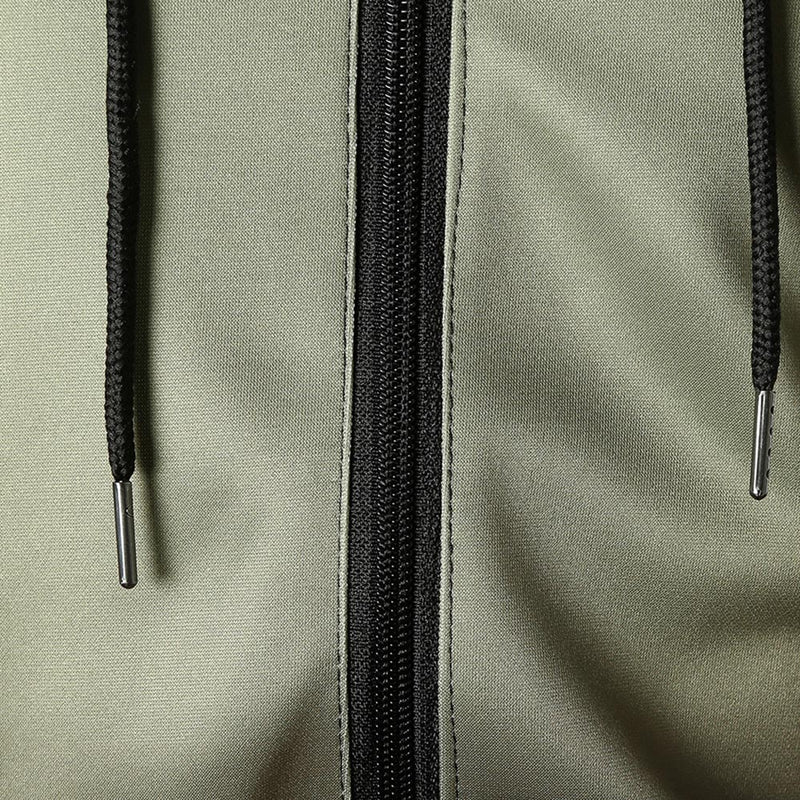 Raglan Sleeve Zip Pocket Drawstring Hoodie