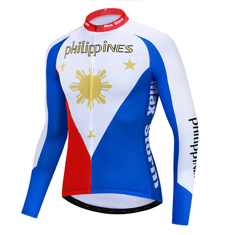 Philippines cycling jersey long sleeve Winter Thermal Fleece