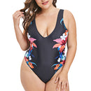 Floral Print Padded Plus Size Swimwear