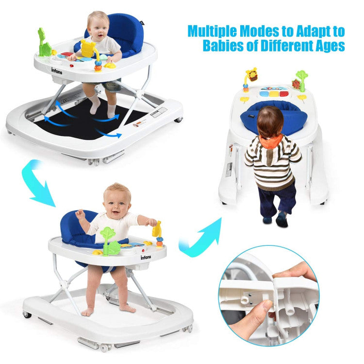 3-in-1 Foldable Adjustable Height Baby Walker Bouncer