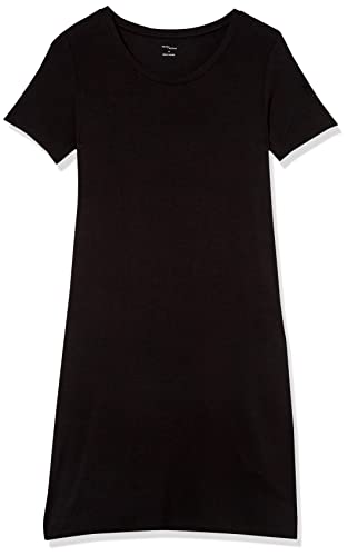 Women's Jersey Standard-Fit Short-Sleeve Scoopneck T-Shirt Dress, Black, Medium