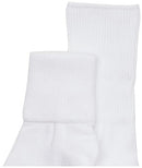 Little Girls' School Uniform Organic Cotton Seamless Turn Cuff 6 Pack, White, 10-12