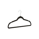Velvet, Non-Slip Suit Clothes Hangers, Black/Silver - Pack of 50