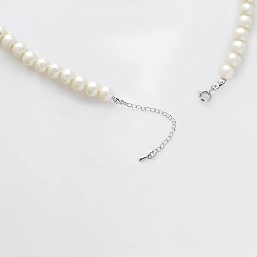 Round Imitation Pearl Necklace Wedding Pearl Necklace for Brides (Diameter of Pearl 8mm)