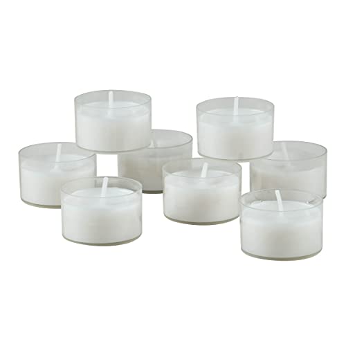 96 Pack Unscented 6 to 7 Hour Extended Burn Time Clear Cup Tea Light Candles