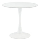 Modern Round Dining Table, 32 Inch Tulip Kitchen Table with MDF Top and Steel Pedestal