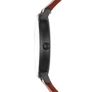 Men's Signatur Quartz Analog Stainless Steel and Leather Watch