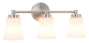 Lighting Vanity Light, Modern Bathroom Wall Light with Glass, Brushed Nickel 3 Light
