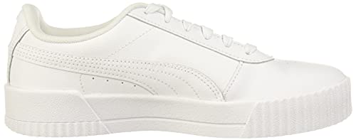 PUMA Women's Carina Sneaker, White White Silver, 7 M US