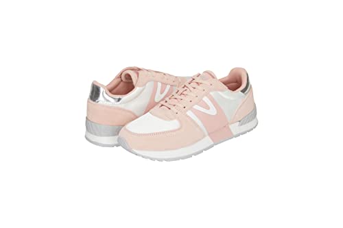 TRETORN Women's Loyola Lace Up Sneakers, Pink/Silver, 10