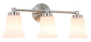 Lighting Vanity Light, Modern Bathroom Wall Light with Glass, Brushed Nickel 3 Light