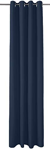 Room Darkening Blackout Window Curtains with Grommets - 52 x 96-Inch, Navy, 2 Panels