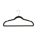 Velvet, Non-Slip Suit Clothes Hangers, Black/Silver - Pack of 50