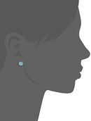 Amazon Essentials Sterling Silver Round Swiss Blue Topaz Birthstone Stud Earrings