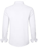 Men's Dress Shirts Solid Long Sleeve Stretch Wrinkle-Free Shirt Regular Fit Casual