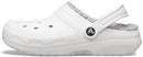 Crocs Unisex Men's and Women's Classic Lined Clog | Fuzzy Slippers, White/Light Grey
