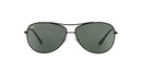 Ray-Ban RB3293 Metal Aviator Sunglasses, Matte Black/Green, 63 mm