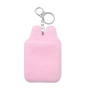 Cute Plush Kpop Photocard Holder with Keychain, Cartoon Bear Rabbit Cat Photo Sleeve