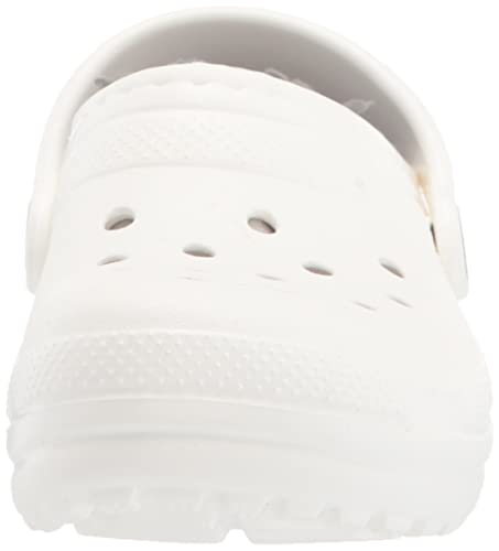 Crocs Kids' Classic Lined Clog | Kids' Slippers, White, 4 Big Kid