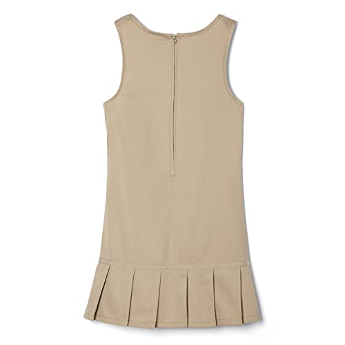 Pleated Ribbon Bow Jumper Dress, Khaki, 2T US