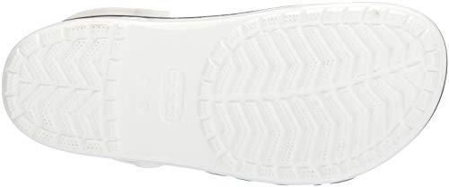 Crocs Unisex-Adult Bayaband Clogs, White/Navy, 6 Men/8 Women