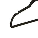 Velvet, Non-Slip Suit Clothes Hangers, Black/Silver - Pack of 50