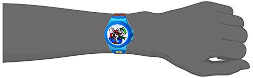 Kids Nintendo Super Mario and Luigi Blue Digital LCD Quartz Flip Open Wrist Watch