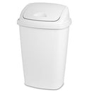 Sterilite 10888004 13.2 Gallon/50 Liter SwingTop Wastebasket, White, 4-Pack