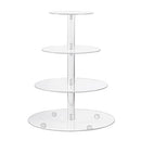 CECOLIC Acrylic Cupcake Stand 4 Tier Round Clear Cupcake Holder Display Stand Dessert Pastry Tower Stand for Wedding Birthday Bar Party Décor - 12 inches