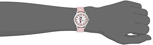 Minnie Mouse Time Teacher Stainless Steel Watch with Pink Leather Band