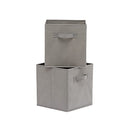 Collapsible Fabric Storage Cubes Organizer with Handles, Gray - Pack of 6