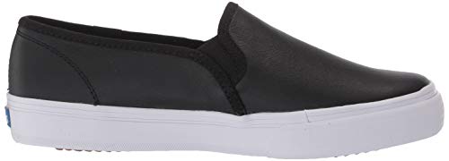 Women's Double Decker Slip on Sneaker, Black Leather, 9