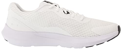 Under Armour Men's Surge 3 Road Running Shoe, White (100)/Black, 11