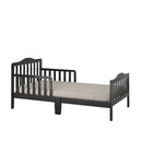 Classic Design Kids Wood Toddler Bed Frame with Two Side Safety Guardrails - Brown