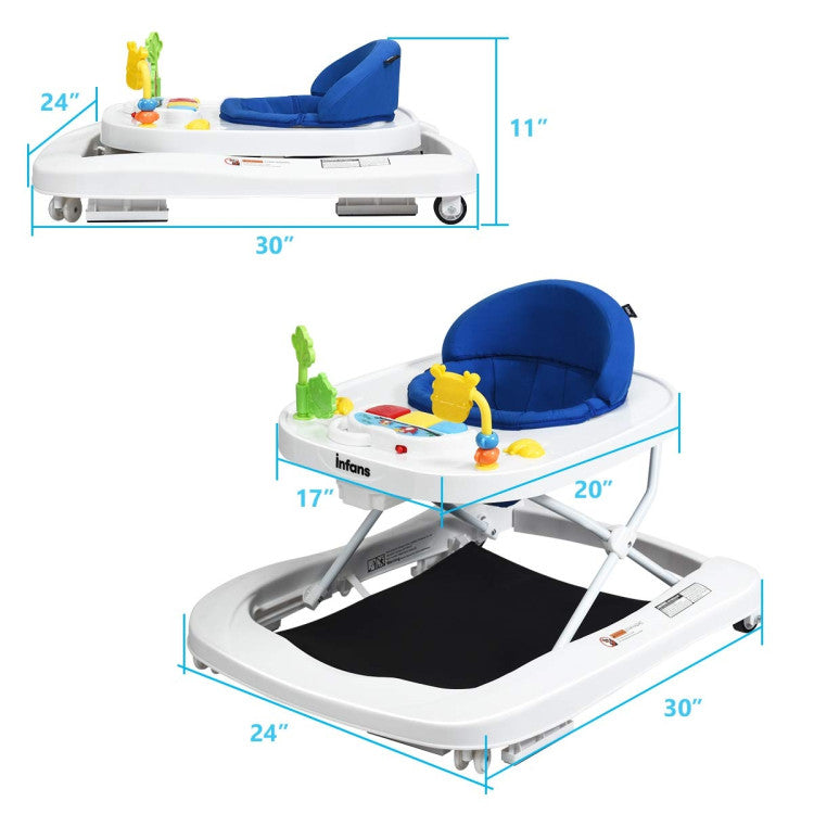 3-in-1 Foldable Adjustable Height Baby Walker Bouncer