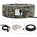 28" Propane Gas Fire Pit Outdoor 40,000 BTUs Stone Finish Lava Rocks Cove