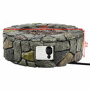 28" Propane Gas Fire Pit Outdoor 40,000 BTUs Stone Finish Lava Rocks Cove