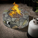 28" Propane Gas Fire Pit Outdoor 40,000 BTUs Stone Finish Lava Rocks Cove