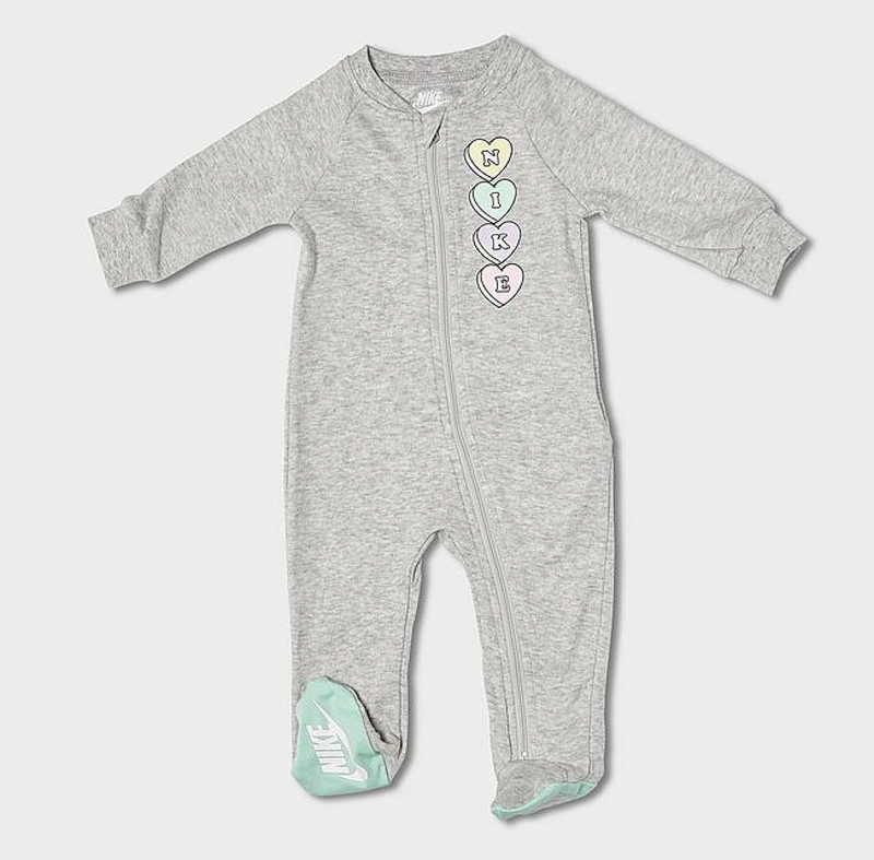 Nike Infant Footed Coverall in Grey/Grey Heather