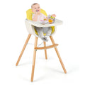 3-in-1 Convertible Wooden High Chair with Cushion