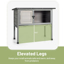 Small Elevated Rabbit Hutch with Hinged Asphalt Roof and Removable Tray