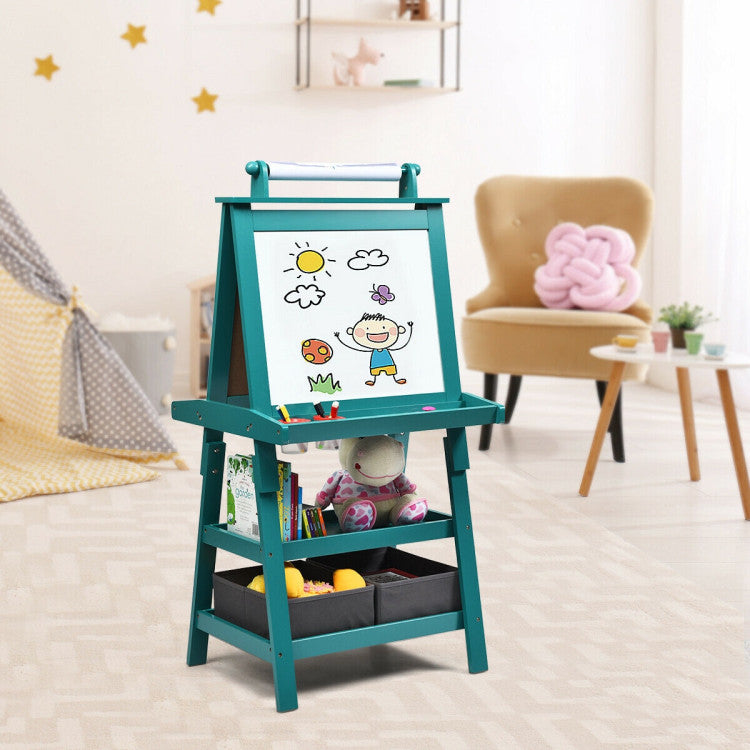 3 in 1 Double-Sided Storage Art Easel (Coffee)