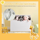 Kids Toy Wooden Flip-top Storage Box Chest Bench with Cushion Hinge (White)