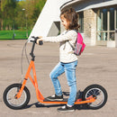 Height Adjustable Kid Kick Scooter with 12 Inch Air Filled Wheel - Orange